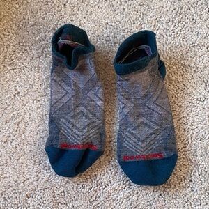 Smartwool Patterned Gray and Blue Ankle Socks